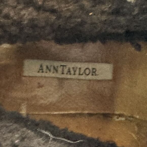 Vtg Ann Taylor Lace-Up Ankle Sherpa Granny Boots Fold Over Wmns Sz 8 - Picture 13 of 16